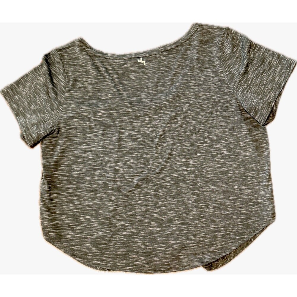 Joy Lab Womens Top Heathered Gray Short Sleeve Activewear #MQ20, Size Large - Picture 2 of 7